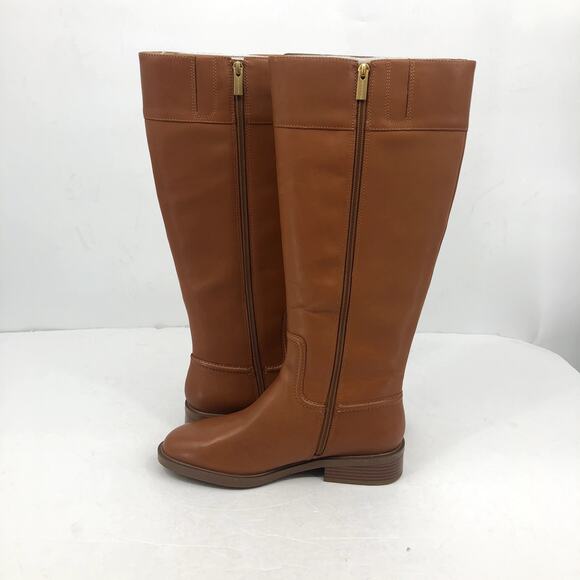 Vince Camuto Women Leather Riding Boot Andalian 8.5 Wide Brown Golden Walnut NWB - Picture 5 of 9